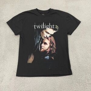 Twilight Movie Saga Shirt Adult L Black Edward Bella Graphic Film Promo Tee